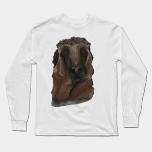 German Shepherd Dog with Flower Crown Long Sleeve T-Shirt